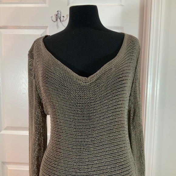 Soft Surroundings Brown Seaside Open Weave Beach Sweater Size Medium - Picture 2 of 7